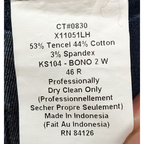 Kroon Men's Navy Tencel & Cotton Blend Two Button Sport Coat Blazer Jacket 46R - Picture 9 of 9